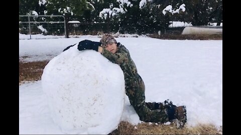 Building A Giant Texas Snowman!