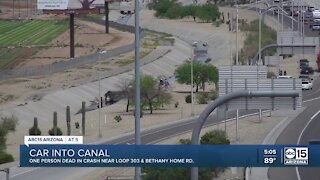 One dead after rollover crash into canal on Loop 303 near Bethany Home Road