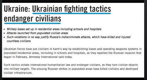About Time: Amnesty International Calls Out Ukraine Forces For Using Civilians as Human Shields