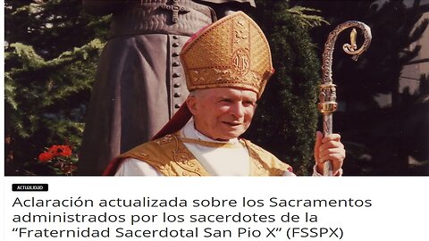 ACLARACIÓN ACTUALIZADA SACRAMENTOS FSSPX