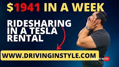 This is how I made $1941 in a week ridesharing in an uber tesla rental using my $5 strategy ebook