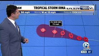 Tropical Storm Irma forms in the eastern Atlantic Ocean