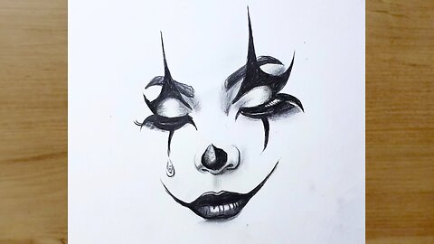 Joker Makeup Girl Face Drawing | Easy pencil drawing joker | Joker Girl Face Drawing