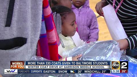 More than 330 coats given to Baltimore students