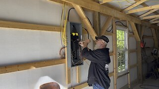 Phil Sr. Wiring Up the Garage Central Air ⚡️ #electrician #construction #diy #homestead