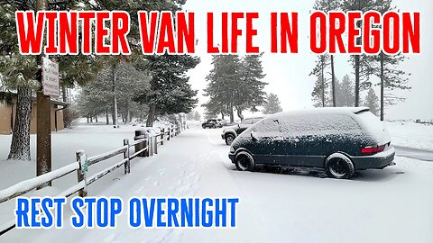 2023 Epic WINTER STORM in a VAN // S23E01 Rest Stop Overnight