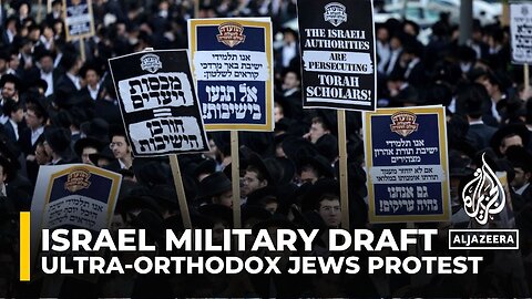 Thousands of ultra-Orthodox Jewish men protest having to serve in Israeli military