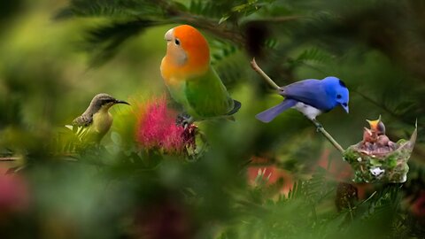 Birds with their chicks