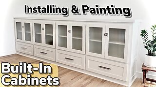 How To make a Giant Built-In Cabinet || Easy Living Room Storage