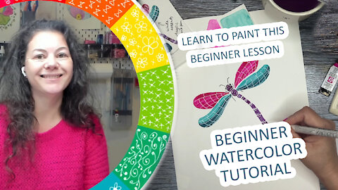 Paint With Me: [Dragonfly] Real-Time Watercolor Tutorial Workshop - Beginners Tips & Tricks