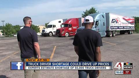 Truck driver shortage could cause rising prices