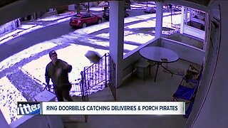 Doorbell videos catching delivery methods and pirates