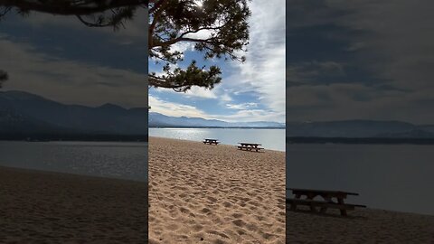 Nevada beach at Lake Tahoe in early winter. #shorts