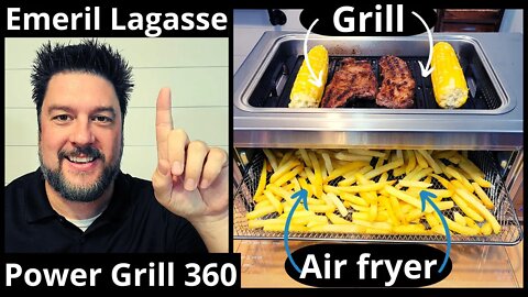 Emeril Lagasse Power Grill 360. Indoor GRILL with an air fryer. Burn in, grill, & airfry [435] 🍖😋