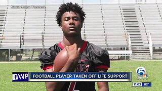 Florida football player taken off life support after collapsing