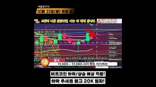 조정 후 상승까지 예측 적중! 19.9K 돌파! 이래도 했제입니까? | 비트코인 실시간 생방송 10월24일 쩔코TV #shorts #쇼츠 #숏츠