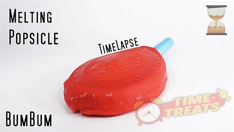Red Popsicle melting - chewing gum ice Bum Bum time lapse Video Time Treats