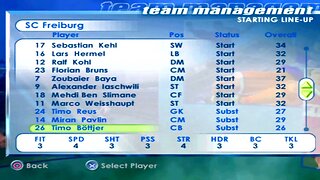 FIFA 2001 SC Freiburg Overall Player Ratings