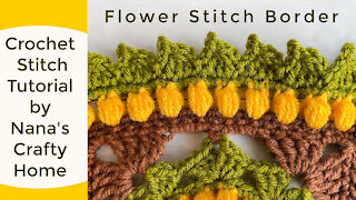 Crochet flower stitch border pattern perfect for any blanket!