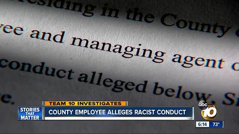 San Diego Couty employee alleges racist conduct