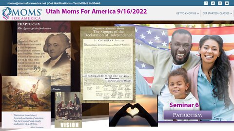 Moms For America Seminar #6 Patriotism; The Declaration of Independence; Virtue of VISION