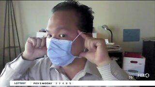 Medical professional demonstrates right way to take off mask