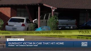 FD: Woman shot multiple times, injured after being in vehicle that crashed into Phoenix home
