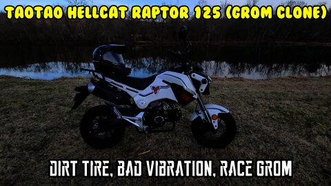 (E3) Hellcat Raptor dirt tire install, BAD vibration super easy fix. Honda Grom VS Clone race!