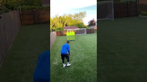 FIRST EVER FREEKICK GOAL ON MY GARDEN FOOTBALL PITCH 🏡⚽️ #Shorts | Jeremy Lynch