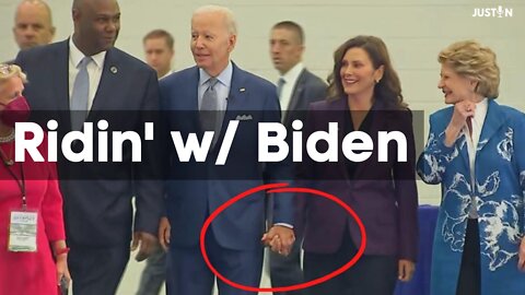 Whitmer and Biden Holding Hands at Auto Show 9-15-22