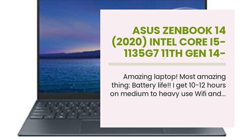 ASUS ZenBook 14 (2020) Intel Core i5-1135G7 11th Gen 14-inch (35.56 cms) FHD T&L Laptop (8GB RA...