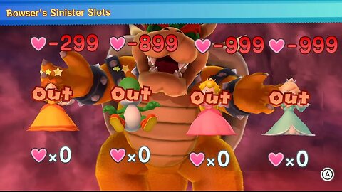 watch 'em drop like flies in Bowser Party - Bowser vs Daisy Peach Rosalina & Yoshi in Mario Party 10