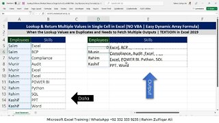 Lookup & Return Multiple Values in Single Cell in Excel (NO VBA | Easy Dynamic Array Formula)