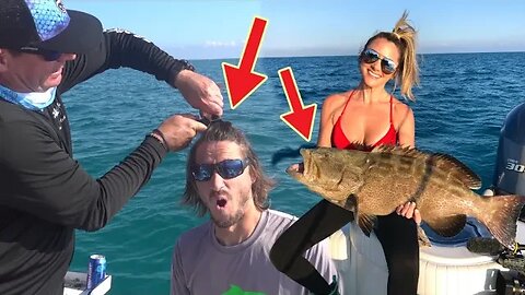 Trolling for MONSTER Grouper AND Hair CUT with DULL bait KNIFE | Catch n Cook