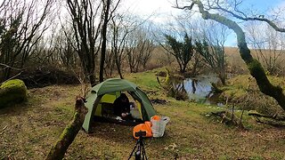 It is starting to rain. . Reddacleave campsite Dartmoor 25th March 2023