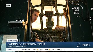 Noelani shows inside B-24 WWII aircraft
