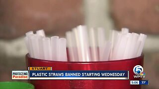 Plastic straws banned in Stuart beginning Wednesday