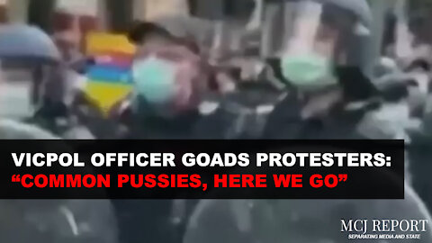 Vicpol Officer goads protesters