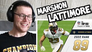 Rugby Player Reacts to MARSHON LATTIMORE (New Orleans Saints, CB) #89 NFL Top 100 Players in 2022