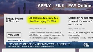 Executive order issued by Gov. Ducey on unemployment benefits