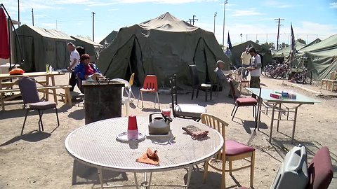 City begins dismantling homeless camp near Santa Rita park