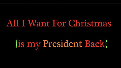 All I Want For Christmas Is My President Back