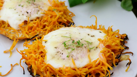 How to make sweet potato breakfast nests