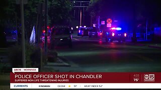 Officer shot in Chandler, suspect on the run