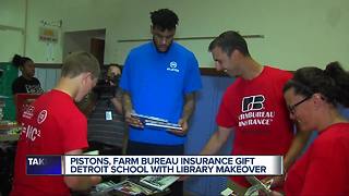 Detroit Pistons, Farm Bureau Insurance gift school with library makeover
