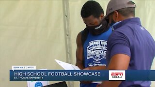 Athletes compete fot scholarships at football showcase