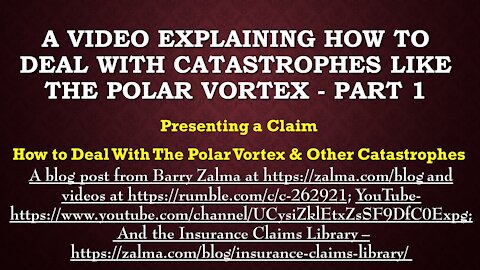 A Video Explaining How to Deal With Catastrophes Like the Polar Vortex - Part 1