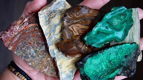 Amazing ROCK SLABS bought in Arizona.. Malachite, Jaspers and DINO BONE!