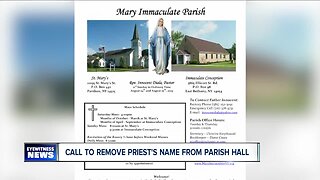 Clergy abuse victim wants priest name removed from parish hall