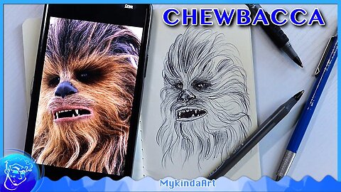 How to Draw Chewbacca | Cheap Ballpoint Pen Sketchbook Art